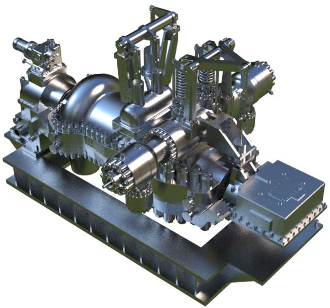 Industrial steam turbine cutaway from Dongfang Turbine