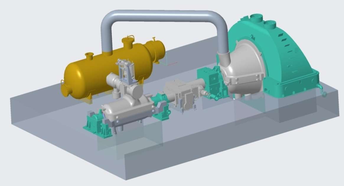 Dongfang Turbine manufacturer illustration from the waste-to-energy dual-speed, double-cylinder parameter block, catalogue p.19; not a CHENDA project delivery photograph.